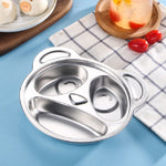 Children Household Stainless Steel Grid Cartoon Dinner Plate, Dinner Plate