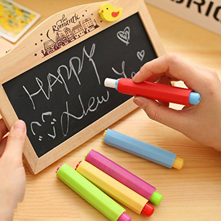 Magnetic Chalk Holder Dustless Double Spring Chalk Pen Holder Auto-adjust Chalk Clip, Ramdom Color, Auto-adjust Chalk Clip