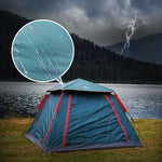 Outdoor 3-4 People Beach Thickening Rainproof Automatic Speed Open Four-sided Camping Tent, Automatic Vinyl, Upgraded Large Vinyl