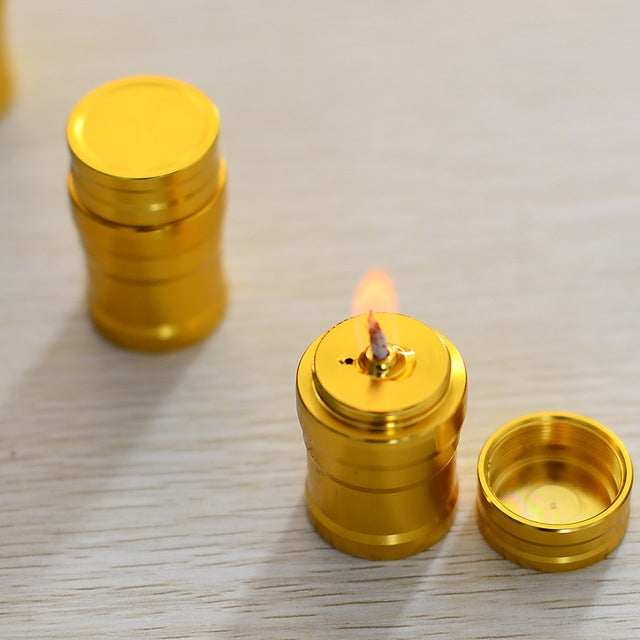 Portable Mini Metal Alcohol Lamp Bottle for Outdoor Camping and Laboratories