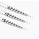 3 PCS Nail Art Brush Crystal Acrylic Thin Liner Drawing Pen Painting Stripes Flower Manicure Tools