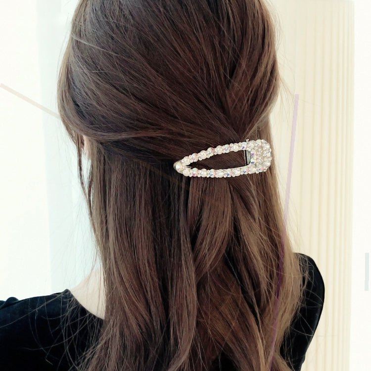 Fashion Flash Luxury Diamond Crystal Pearl Elegant Women Barrettes Hair Accessories