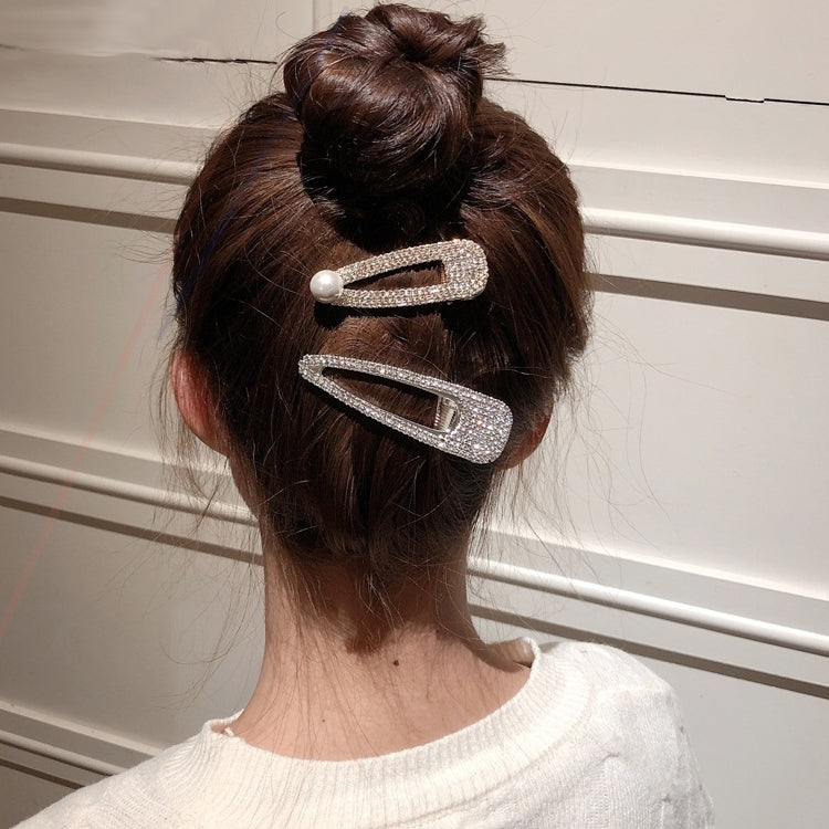 Fashion Flash Luxury Diamond Crystal Pearl Elegant Women Barrettes Hair Accessories