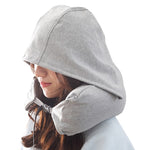 Portable Airplane Travel U-shaped Hooded Pillow Nap Time Neck Pillow