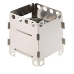 Camping Wood Stove Ultralight Folding Pocket Stove Outdoor Backpacking Cooking Wood Burning Stove Aluminum-Titanium, 7.8 x10.7x8.7cm