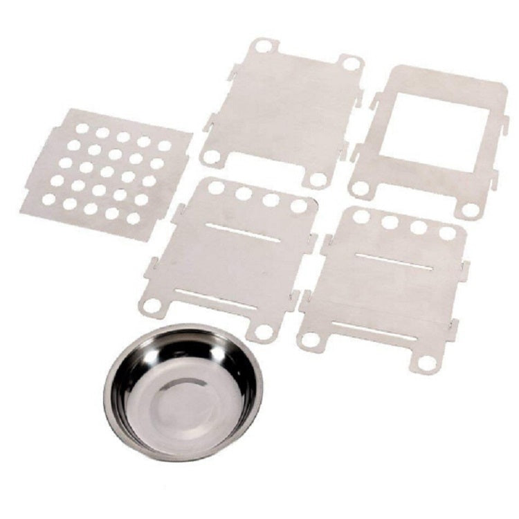 Camping Wood Stove Ultralight Folding Pocket Stove Outdoor Backpacking Cooking Wood Burning Stove Aluminum-Titanium, 7.8 x10.7x8.7cm