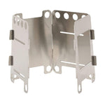 Camping Wood Stove Ultralight Folding Pocket Stove Outdoor Backpacking Cooking Wood Burning Stove Aluminum-Titanium, 7.8 x10.7x8.7cm