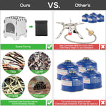 Camping Wood Stove Ultralight Folding Pocket Stove Outdoor Backpacking Cooking Wood Burning Stove Aluminum-Titanium, 7.8 x10.7x8.7cm