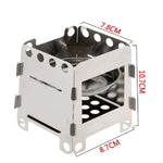 Camping Wood Stove Ultralight Folding Pocket Stove Outdoor Backpacking Cooking Wood Burning Stove Aluminum-Titanium, 7.8 x10.7x8.7cm