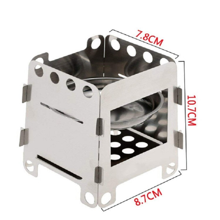 Camping Wood Stove Ultralight Folding Pocket Stove Outdoor Backpacking Cooking Wood Burning Stove Aluminum-Titanium, 7.8 x10.7x8.7cm