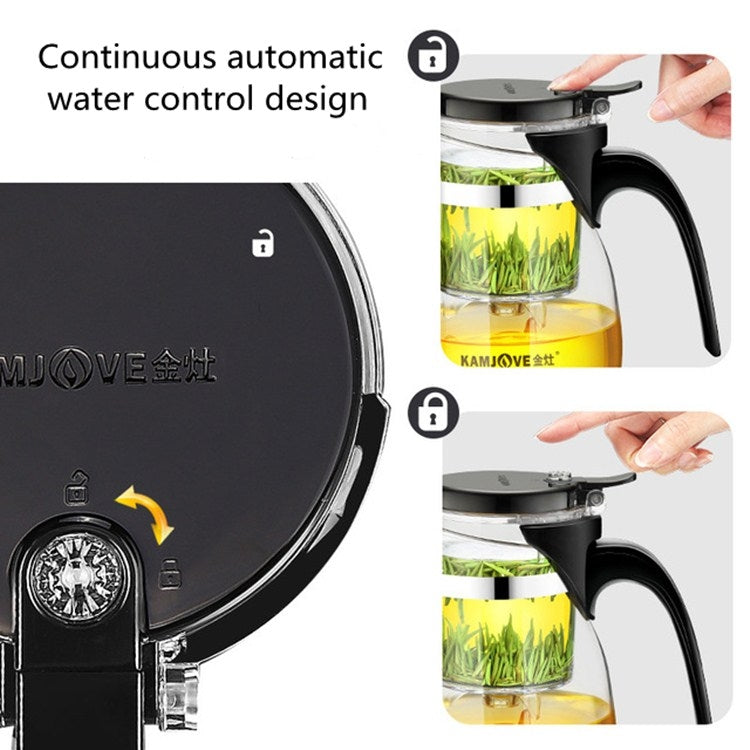 KAMJOVE Elegantes Teeservice aus hitzebeständigem Glas, TP-757 700 ml, TP-757 mit 2 Einzeltassen, TP-757 mit 4 Einzeltassen