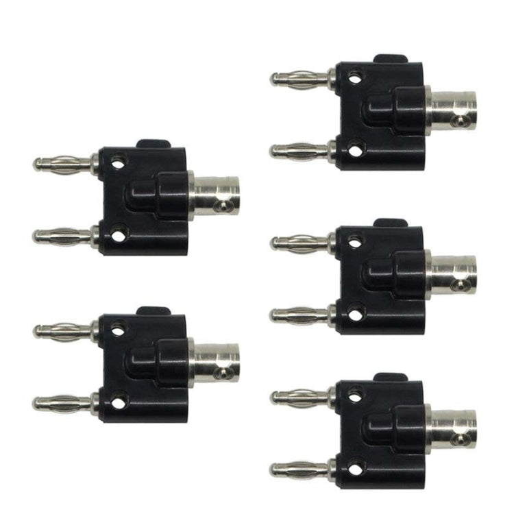 5pcs BNC Female To Dual Banana Plug Adapter Binding Male Connector, BNC Female To Dual Banana Male