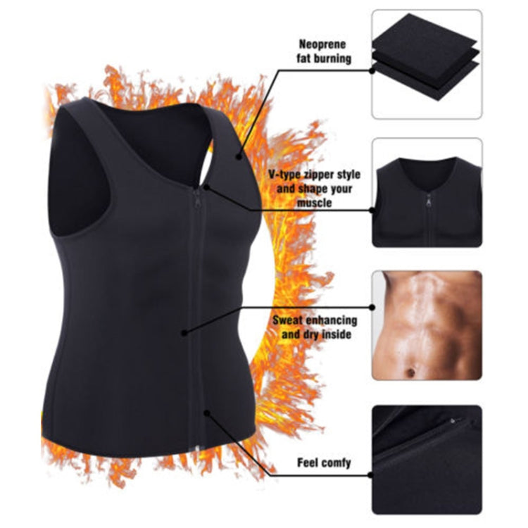 Men Zipper Vest Abdomen Corset Fitness Clothing, S, L, XL, XXL, XXXL, M