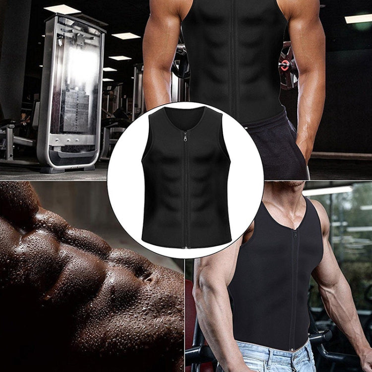 Men Zipper Vest Abdomen Corset Fitness Clothing, S, L, XL, XXL, XXXL, M