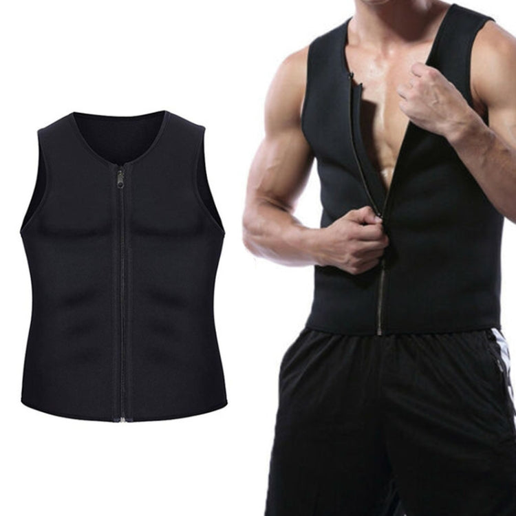 Men Zipper Vest Abdomen Corset Fitness Clothing, S, L, XL, XXL, XXXL, M