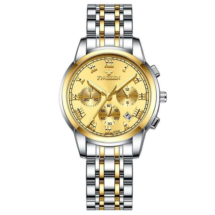 FNGEEN 4006 Ladies Quartz Watch Fashion Luminous Date Display Watch, Gold Blue Surface, Gold Black Surface, Gold Golden Surface, Gold White Surface, White Steel Blue Surface, White Steel Green Surface, White Steel Black Surface, White Steel White Surfa...