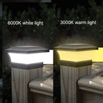 Solar LED Waterproof Outdoor Column Light Courtyard Lighting Lamp, Warm Light, White Light