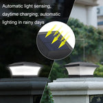 Solar LED Waterproof Outdoor Column Light Courtyard Lighting Lamp, Warm Light, White Light