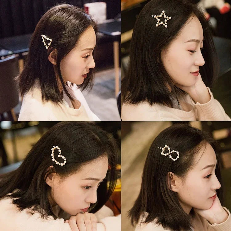 Geometric Irregular Pearl Hairpins Girls Delicate Hair Grip