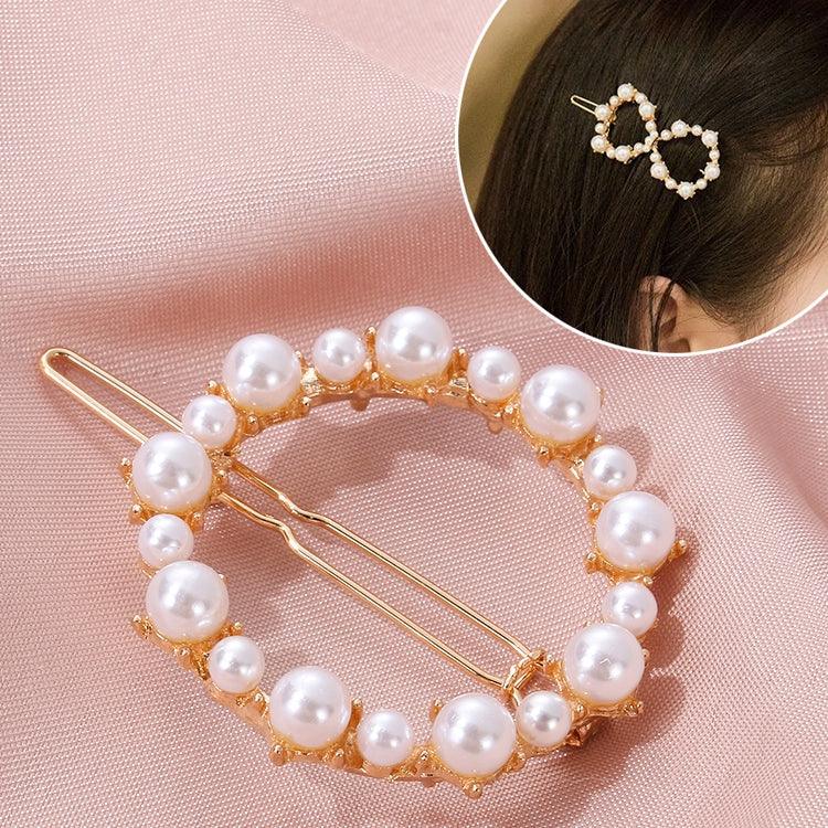 Geometric Irregular Pearl Hairpins Girls Delicate Hair Grip