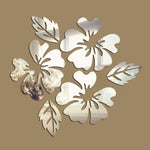 2 Sets Flower Pattern Wall Sticker Home Decor 3D Wall Decal Art DIY Mirror Wall Stickers Living Room Decoration