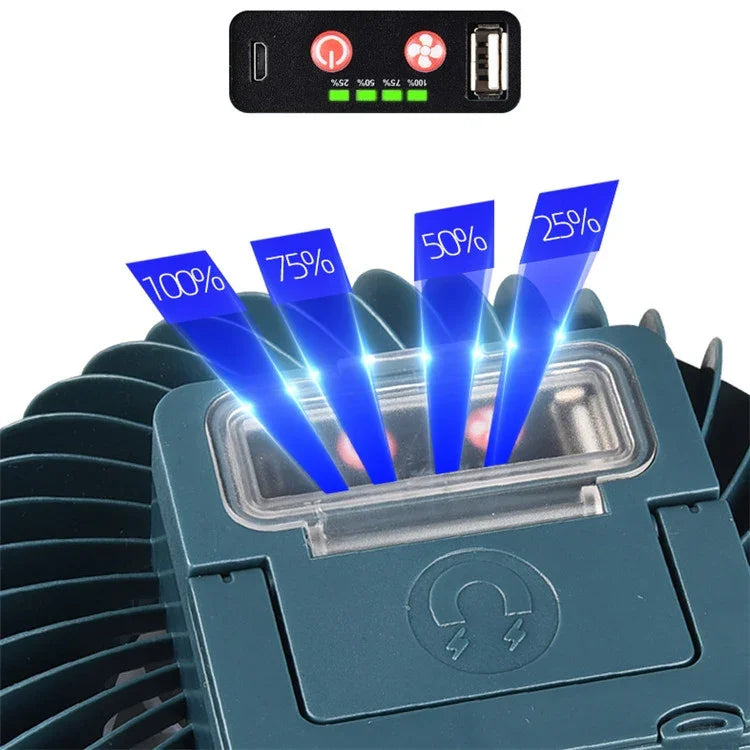 USB Rechargeable Fan Lamp Live Broadcast Multi-function Tent Camping Lamp, Fan Light, Fan Light + Bracket