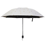 Feather Pattern Umbrella Dual-Use Three Folding Manual Control Portable Sunscreen Rain Umbrellas Windproof Parasol