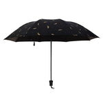 Feather Pattern Umbrella Dual-Use Three Folding Manual Control Portable Sunscreen Rain Umbrellas Windproof Parasol