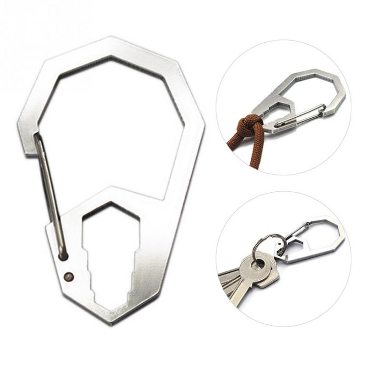 EDC Outdoor Camping Tool Outer Hex Spanner Carabiner Stainless Steel Climbing Buckle Multi-Function Keychain Hanging Buckle