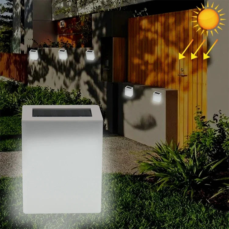 Solar Energy Saving Lamp Outdoor Garden Fence Wall Light, White Light, Warm Light