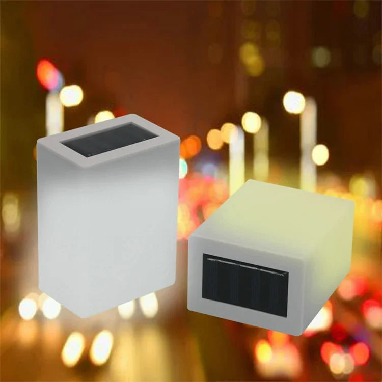 Solar Energy Saving Lamp Outdoor Garden Fence Wall Light, White Light, Warm Light