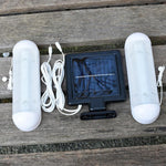 Double-lamp Wall-mounted LED Solar Powered Shed Light IP44 Waterproof Outdoor Pull Lamp