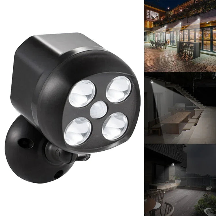 3W 4 LEDs SMD 3535 Outdoor Lighting Wireless Motion Sensor Outside Spotlight LED Wall Light