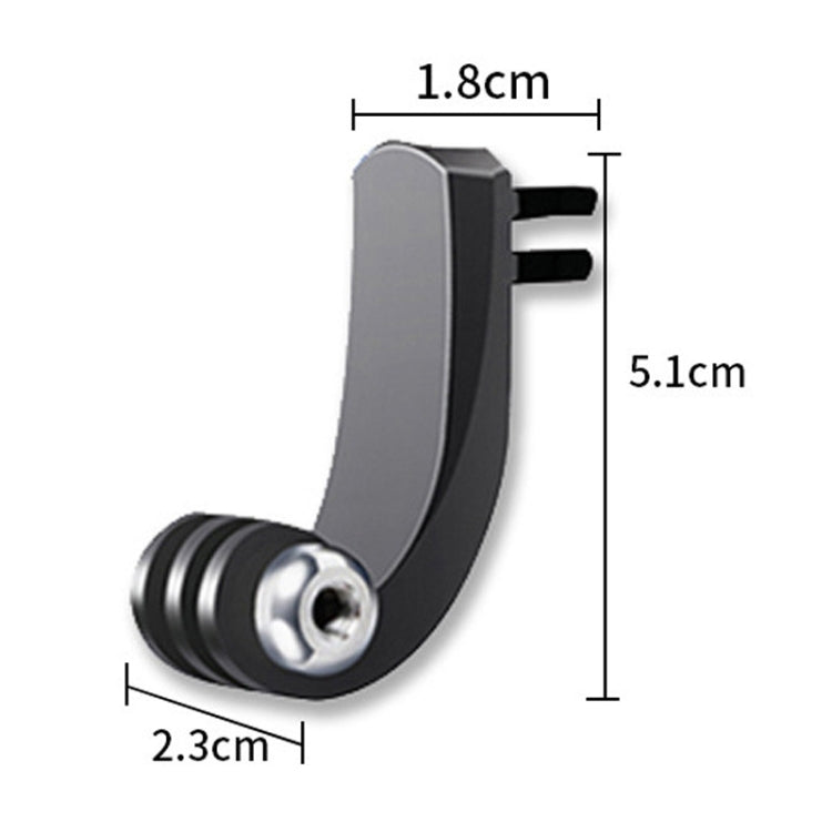 Sports Camera Accessories For GoPro HERO11 Black / HERO9 Black / DJI Osmo Action 3, Center Vertical Bend Arm, Arc Extension Rod, Centered Universal Bend Arm, 1/4 Transfer Head