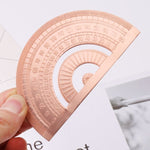 Protractor Ruler Drawing Measurement Math Tool Students Stationery Metal Angle Ruler, Metal Angle Ruler