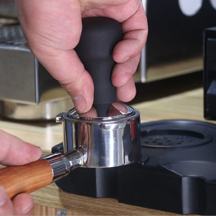 Stainless Steel Coffee Powder Hammer Alumina Constant Pressure Powder Press, 58mm Black