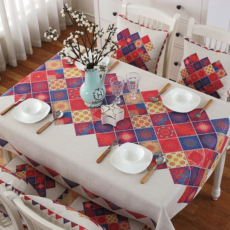 Retro Pattern Linen Table Cloth For Dinner Home Decor Dustproof Table Cover, 85x85cm, 110x110cm, 110x160cm, 130x180cm