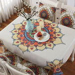Retro Pattern Linen Table Cloth For Dinner Home Decor Dustproof Table Cover, 85x85cm, 110x110cm, 110x160cm, 130x180cm