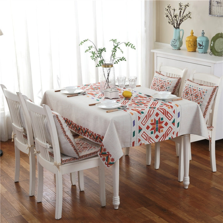 Retro Pattern Linen Table Cloth For Dinner Home Decor Dustproof Table Cover, 85x85cm, 110x110cm, 110x160cm, 130x180cm