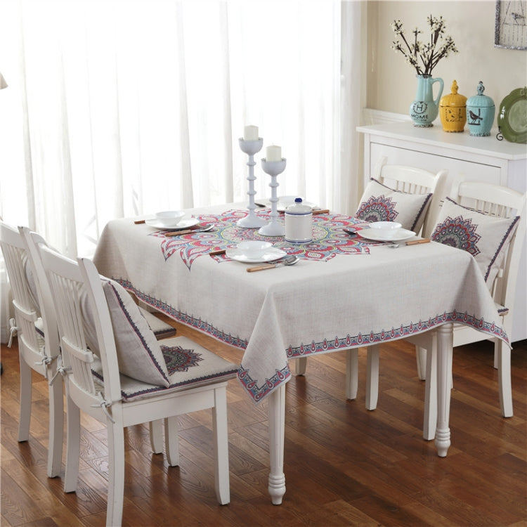 Retro Pattern Linen Table Cloth For Dinner Home Decor Dustproof Table Cover, 85x85cm, 110x110cm, 110x160cm, 130x180cm