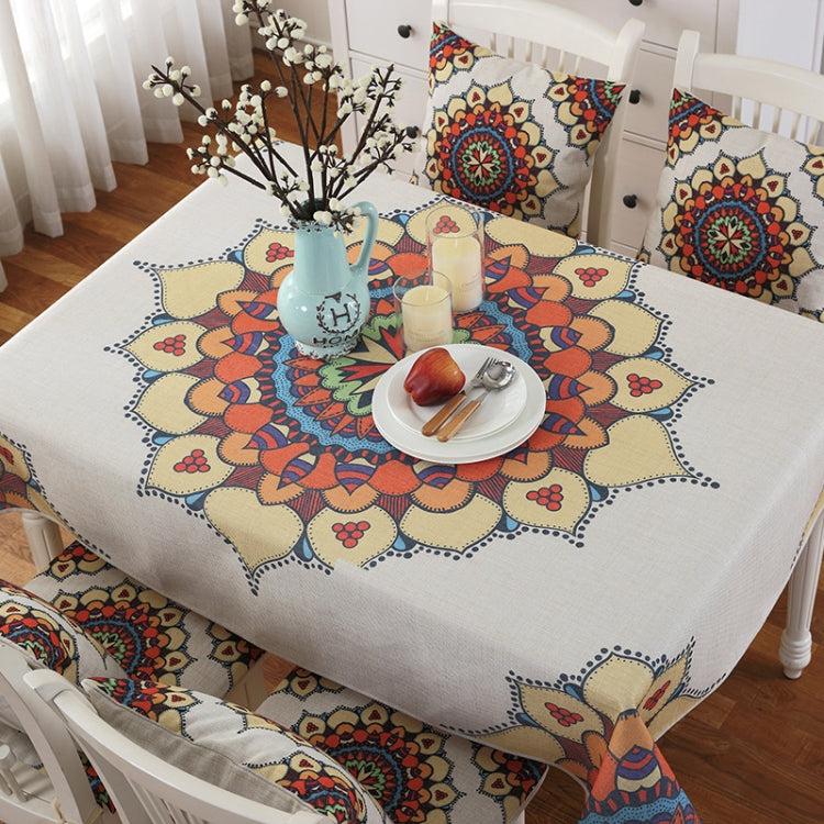 Retro Pattern Linen Table Cloth For Dinner Home Decor Dustproof Table Cover, 140x140cm, 140x200cm