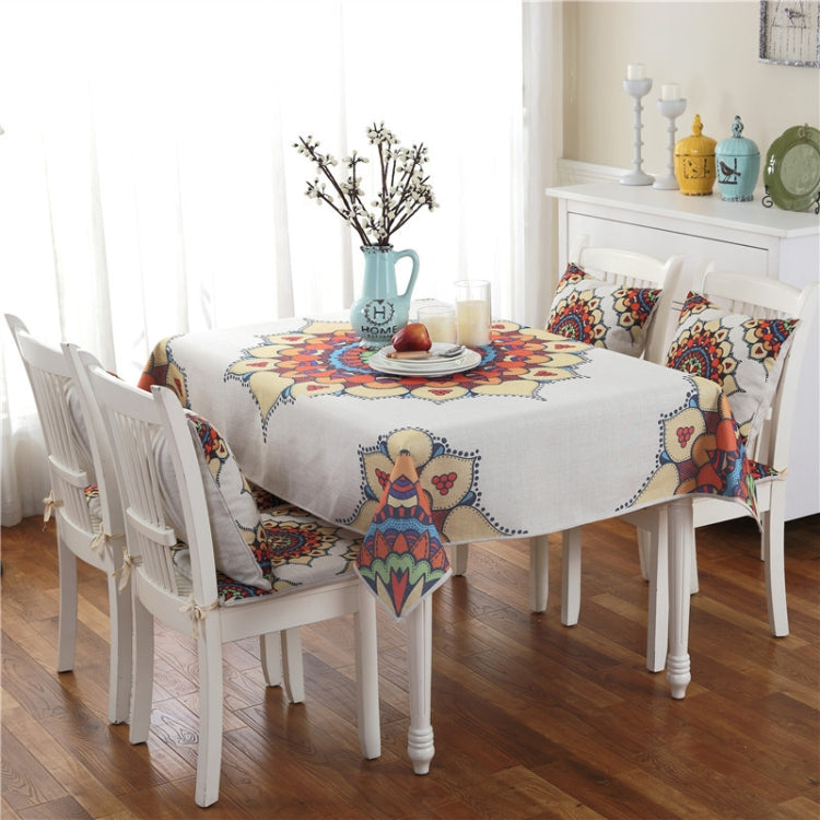 Retro Pattern Linen Table Cloth For Dinner Home Decor Dustproof Table Cover, 140x140cm, 140x200cm
