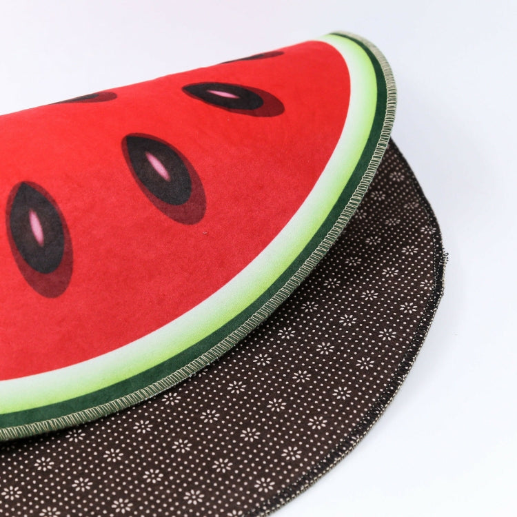 Fruit Pattern Rug Round Crystal Velvet Non-Slip Room Carpet Mat, Diameter 60cm, Diameter 100cm