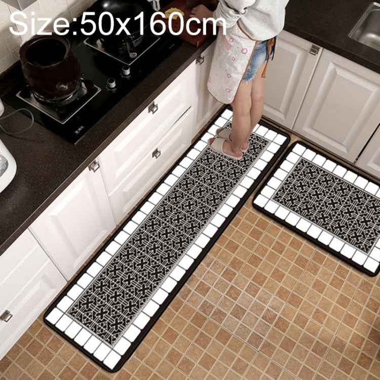 حصيرة مطبخ وحمام مضادة للانزلاق بنمط شبكي هندسي، 40x60 سم، 40x120 سم، 50x80 سم، 50x160 سم، 40x60 سم + 40x120 سم، 50x80 سم + 50x160 سم