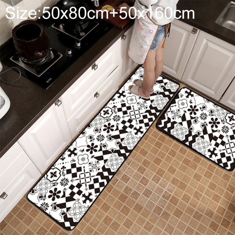 حصيرة مطبخ وحمام مضادة للانزلاق بنمط شبكي هندسي، 40x60 سم، 40x120 سم، 50x80 سم، 50x160 سم، 40x60 سم + 40x120 سم، 50x80 سم + 50x160 سم