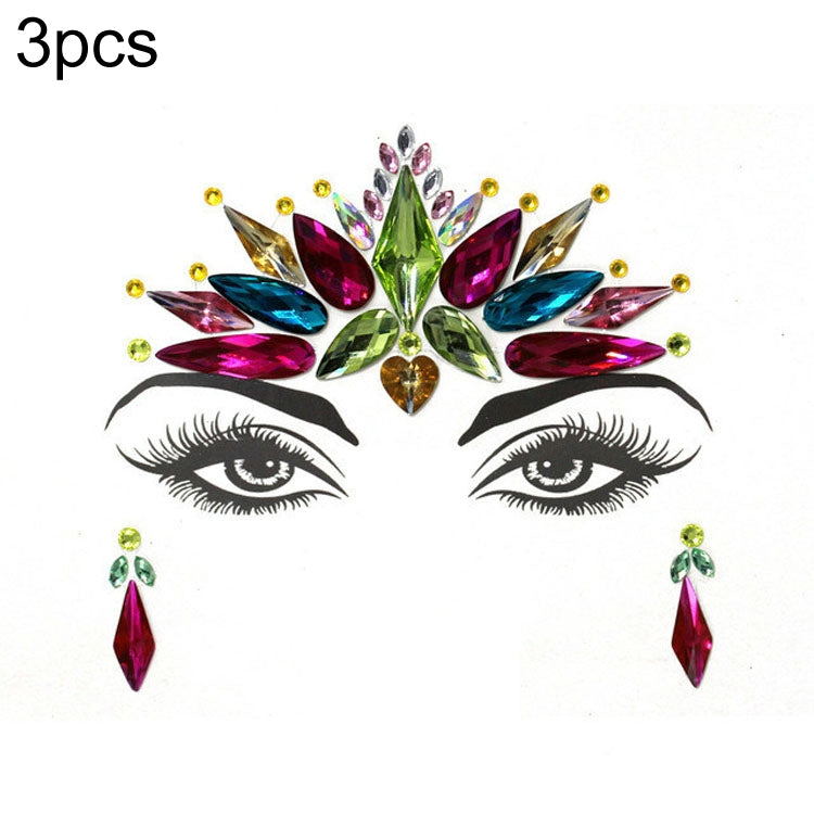 3 PCS  Forehead Green Masquerade Makeup Acrylic Face Sticker, YT-01, YT-01-1, YT-01-2, YT-01-3, YT-01-4, YT-01-5, YT-01-6, YT-02, YT-03, YT-04, YT-05, YT-07, YT-08, YT-10, YT-11, YT-12, YT-13, YT-14, YT-15, YT-16, YT-17, YT-18, YT-19, YT-20, YT-21, YT-...