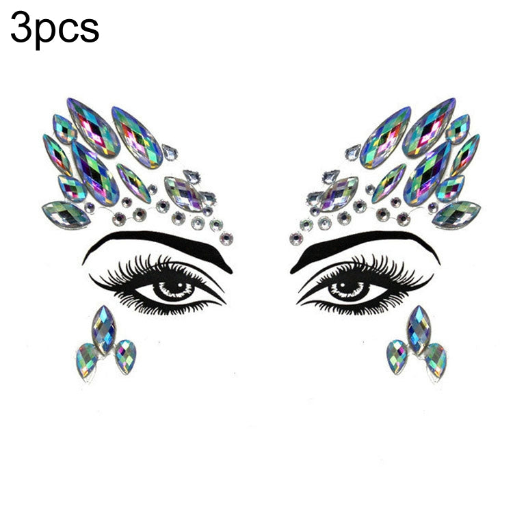 3 PCS  Forehead Green Masquerade Makeup Acrylic Face Sticker, YT-01, YT-01-1, YT-01-2, YT-01-3, YT-01-4, YT-01-5, YT-01-6, YT-02, YT-03, YT-04, YT-05, YT-07, YT-08, YT-10, YT-11, YT-12, YT-13, YT-14, YT-15, YT-16, YT-17, YT-18, YT-19, YT-20, YT-21, YT-...