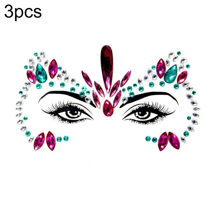 3 PCS  Forehead Green Masquerade Makeup Acrylic Face Sticker, YT-01, YT-01-1, YT-01-2, YT-01-3, YT-01-4, YT-01-5, YT-01-6, YT-02, YT-03, YT-04, YT-05, YT-07, YT-08, YT-10, YT-11, YT-12, YT-13, YT-14, YT-15, YT-16, YT-17, YT-18, YT-19, YT-20, YT-21, YT-...