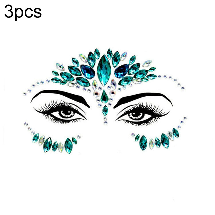 3 PCS  Forehead Green Masquerade Makeup Acrylic Face Sticker, YT-01, YT-01-1, YT-01-2, YT-01-3, YT-01-4, YT-01-5, YT-01-6, YT-02, YT-03, YT-04, YT-05, YT-07, YT-08, YT-10, YT-11, YT-12, YT-13, YT-14, YT-15, YT-16, YT-17, YT-18, YT-19, YT-20, YT-21, YT-...