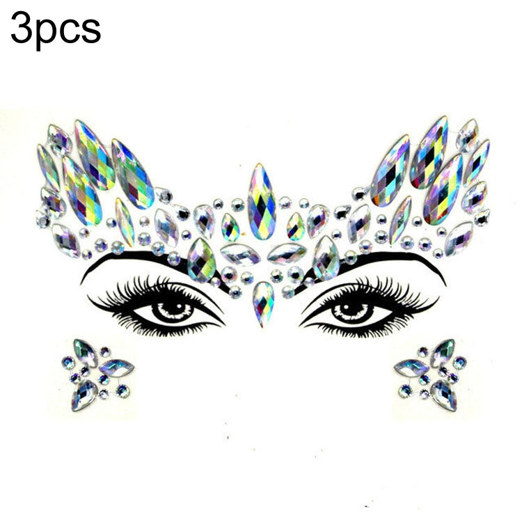 3 PCS  Forehead Green Masquerade Makeup Acrylic Face Sticker, YT-01, YT-01-1, YT-01-2, YT-01-3, YT-01-4, YT-01-5, YT-01-6, YT-02, YT-03, YT-04, YT-05, YT-07, YT-08, YT-10, YT-11, YT-12, YT-13, YT-14, YT-15, YT-16, YT-17, YT-18, YT-19, YT-20, YT-21, YT-...
